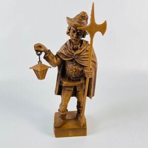 Vintage Faux Wood Woodsman Statue 9 1/4”